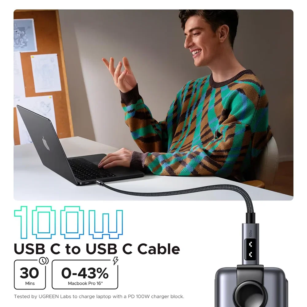 UGREEN 35513 Uno 100W USB-C Fast Charging Cable (3 Meters)