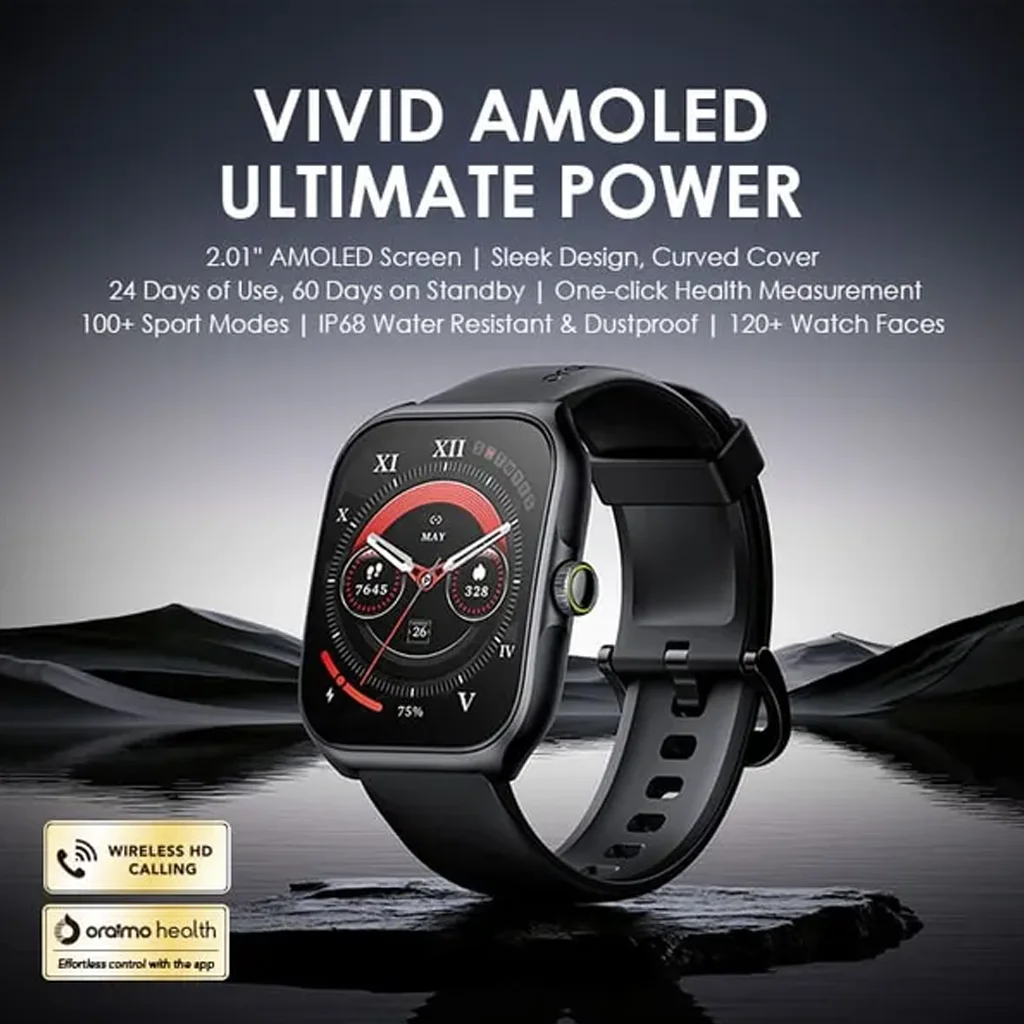 Oraimo Watch Nova AM 2.01-inch AMOLED Curved Cover Smart Watch