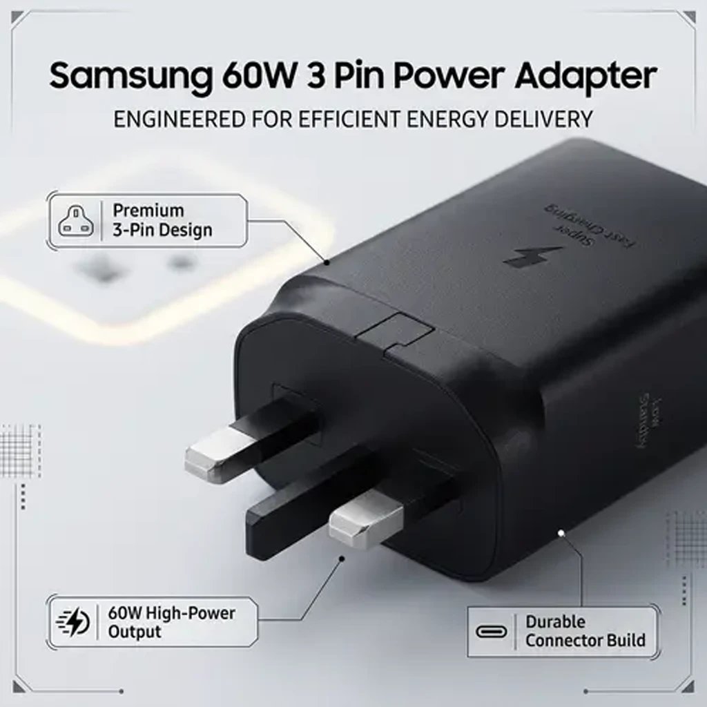 Samsung 60W Power Adapter 3-Pin