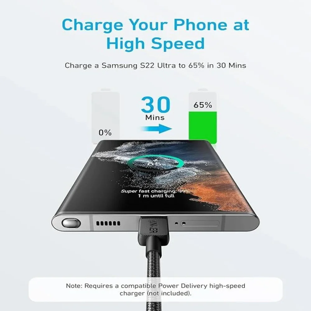 Anker 322 USB-C to USB-C Cable 6FT - Black