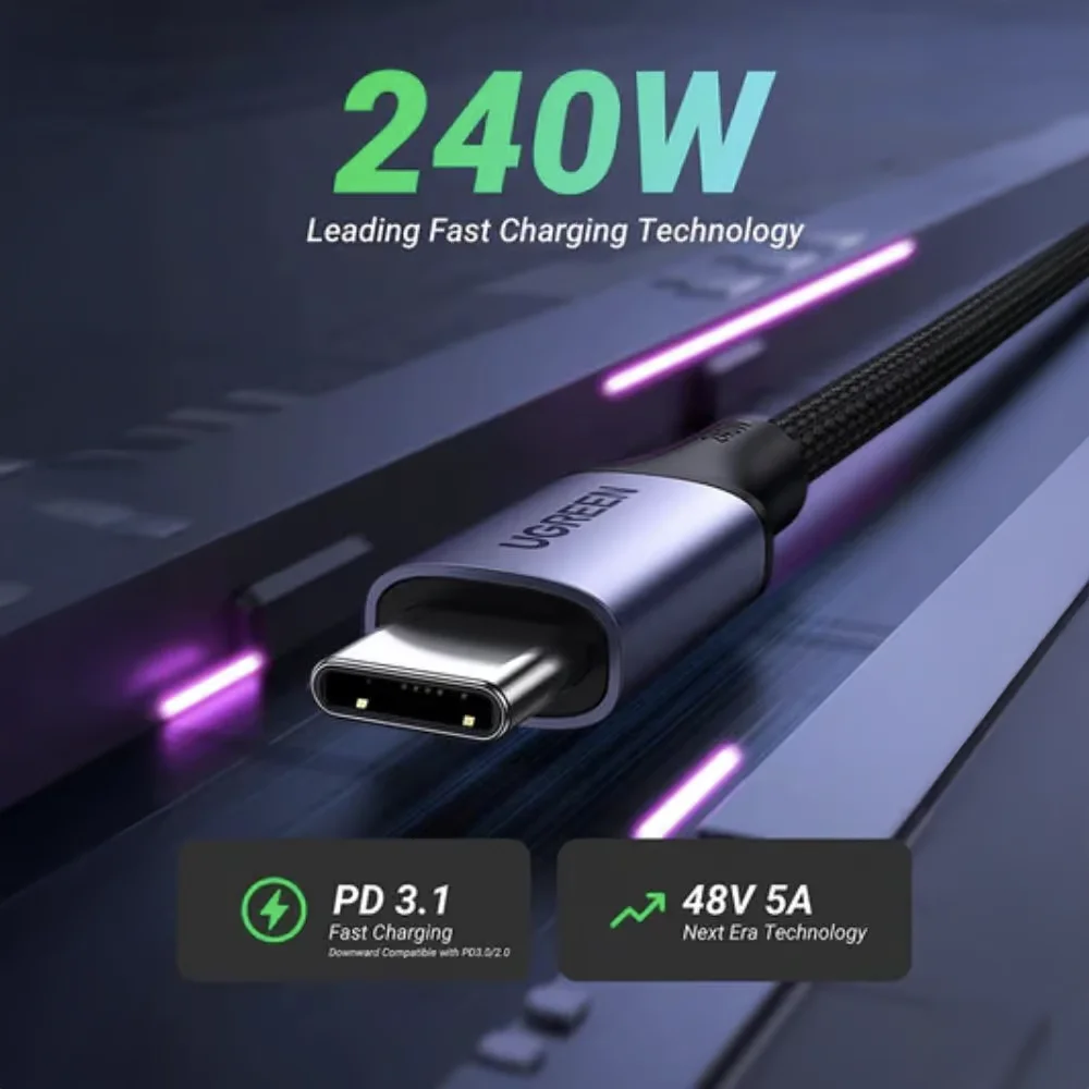 UGREEN 90440 Type-C to Type-C Cable 240W (2 Meters)