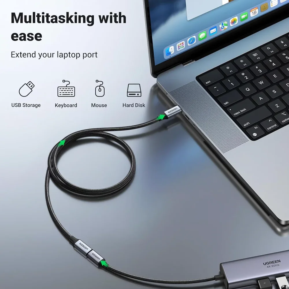 UGREEN 30205 USB-C to USB-C Female Extension Cable (1 Meter)