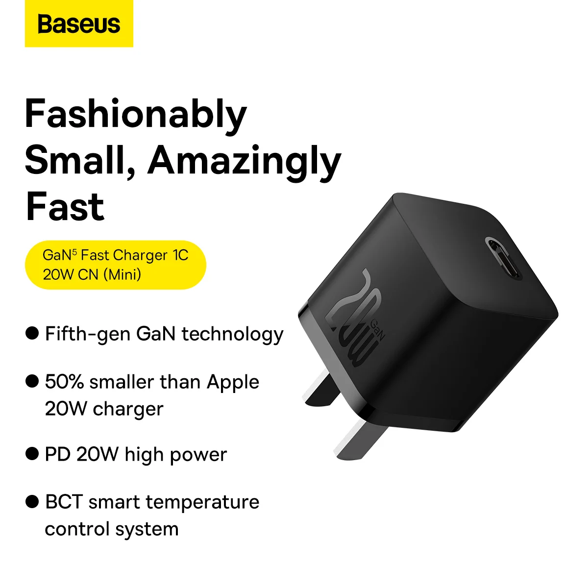 Baseus GaN5 20W Fast Charging Type-C Mini Adapter
