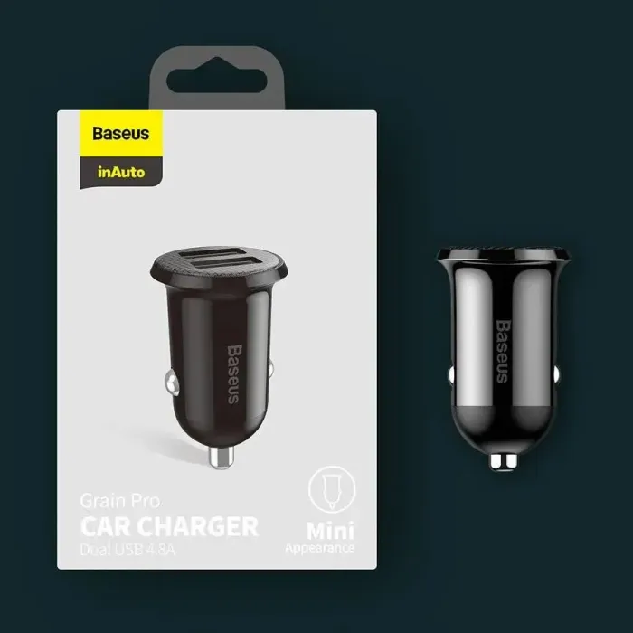 Baseus Grain Pro Car Charger Dual USB 4.8A