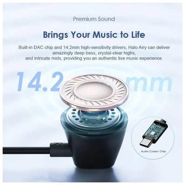 Oraimo Halo Airy Type-C Wired Headphones