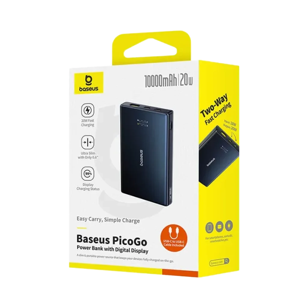 Baseus 10000mAh 20W PicoGo Power Bank with Digital Display
