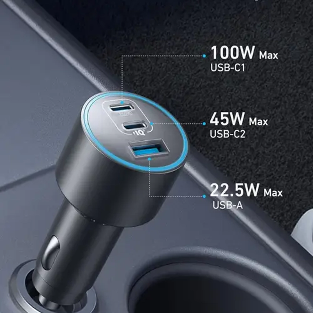 Anker Nano Car Charger 167.5W 3-Port