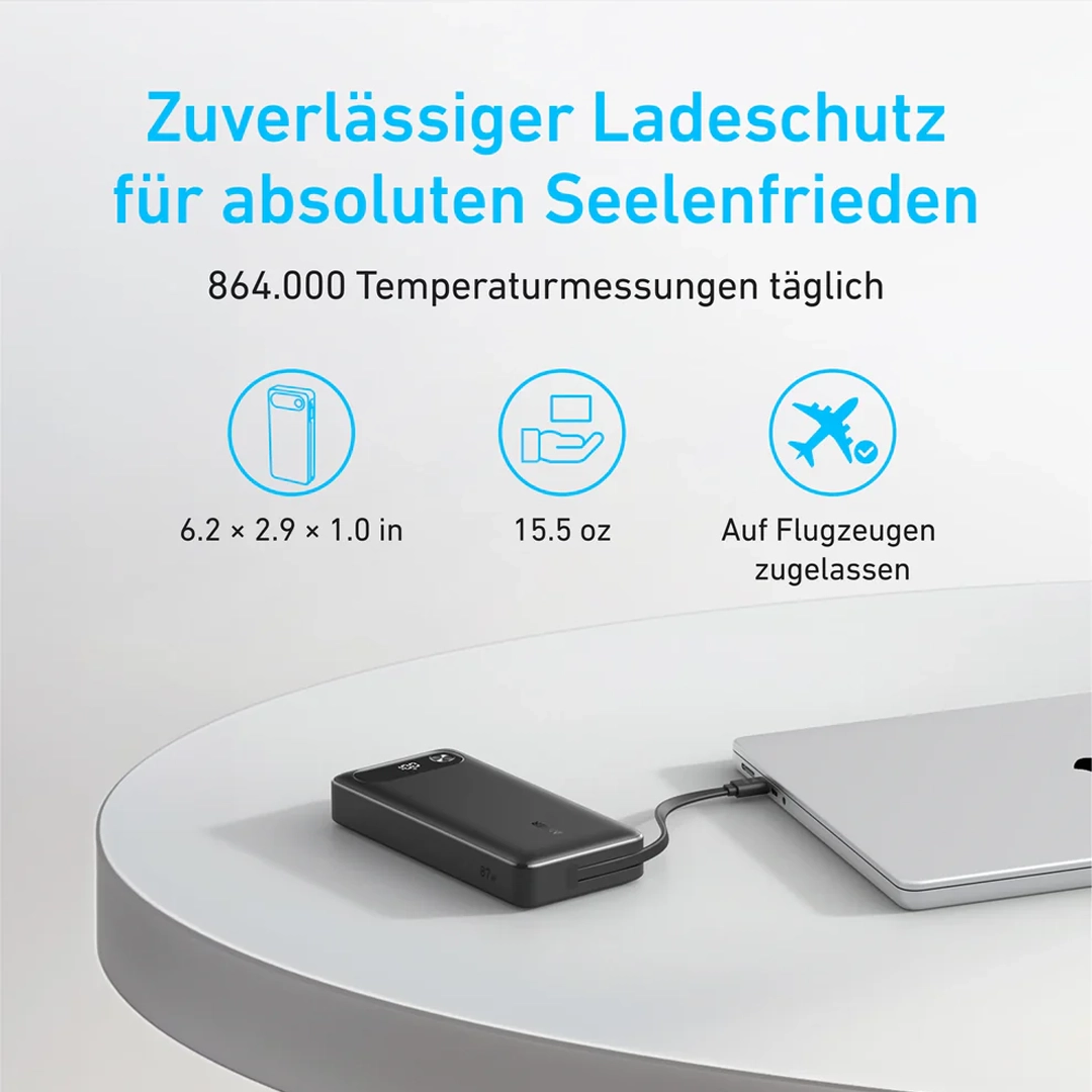 Anker Power Bank 20000mAh 87W with Built-in USB-C Cable