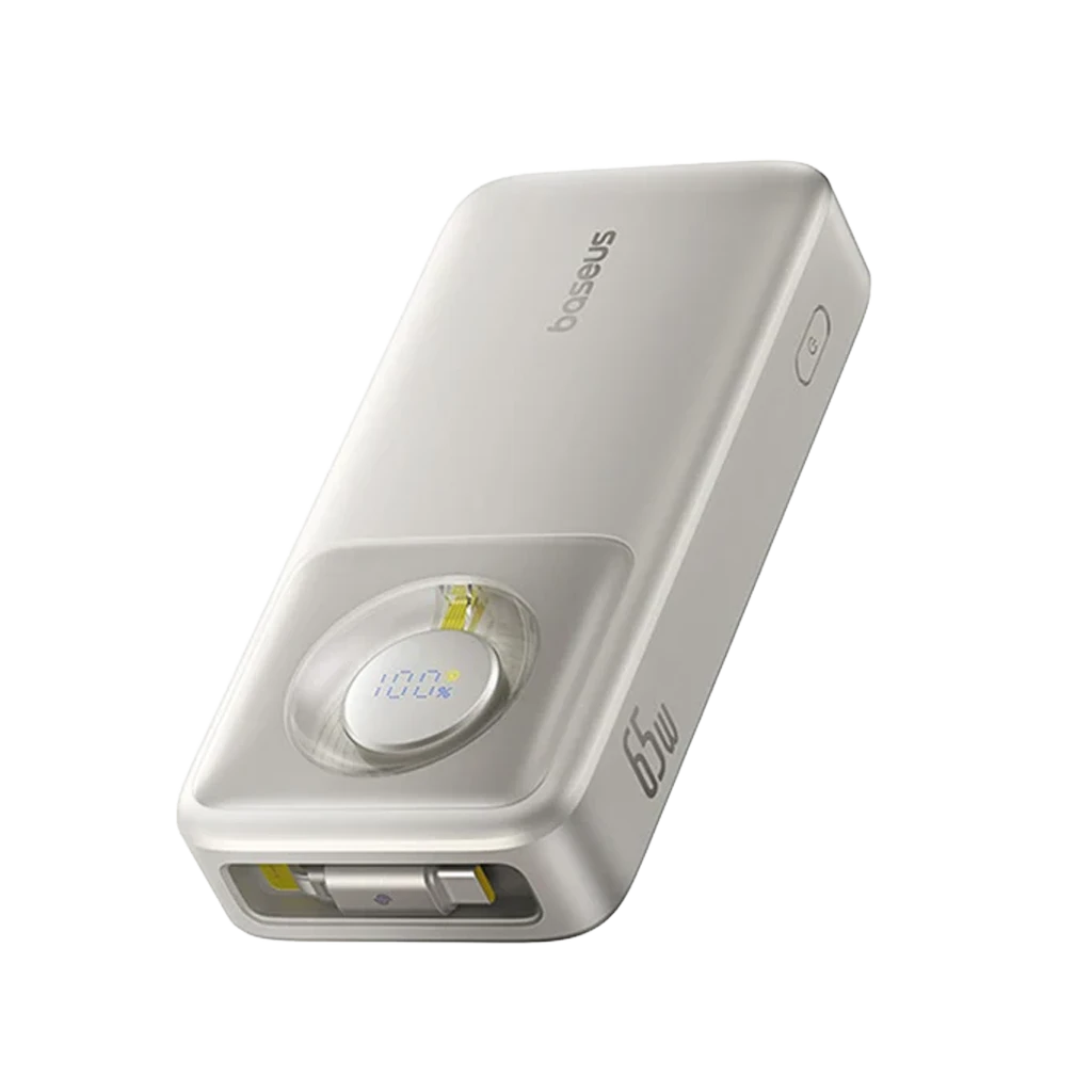 Baseus Nomos Digital Display Fast-Charging PowerBank With Retractable Cable USB-C Edition 20,000 mAh 65W