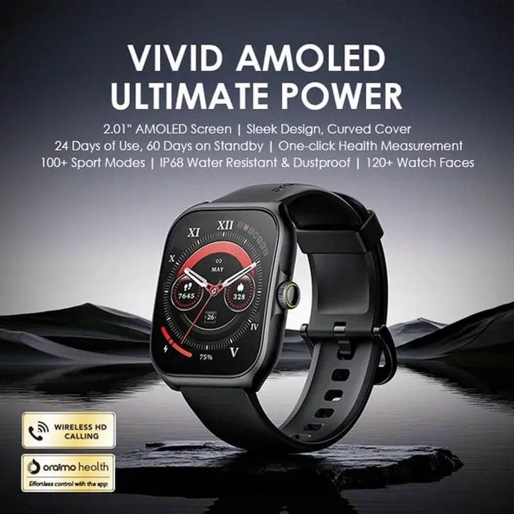 Oraimo Watch Nova AM 2.01-inch AMOLED Curved Cover Smart Watch