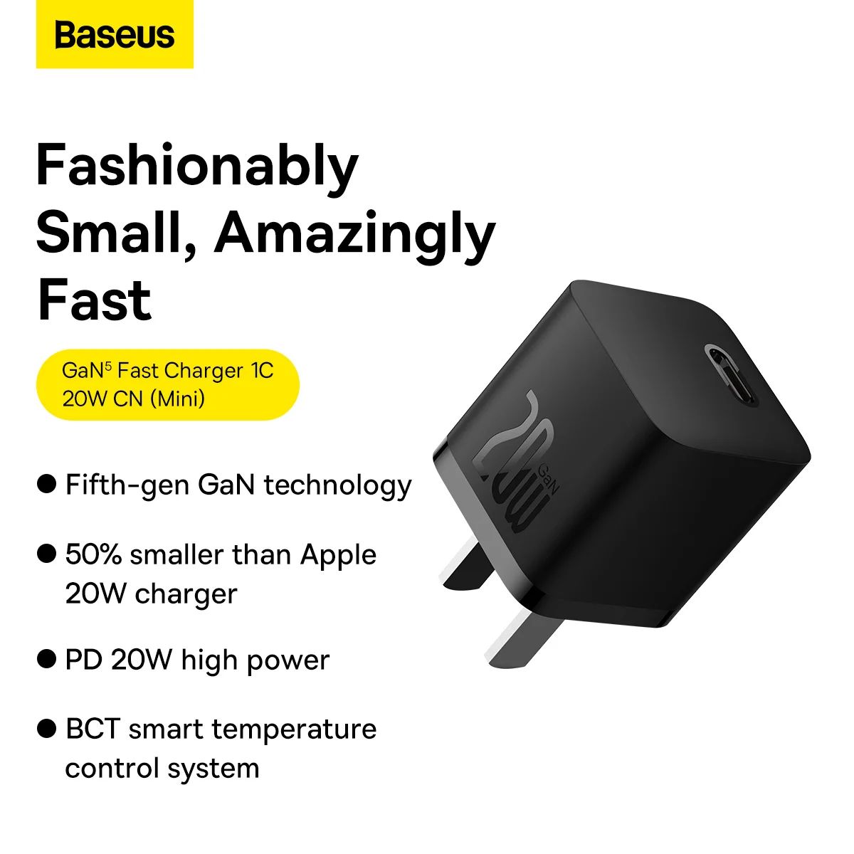 Baseus GaN5 20W Fast Charging Type-C Mini Adapter