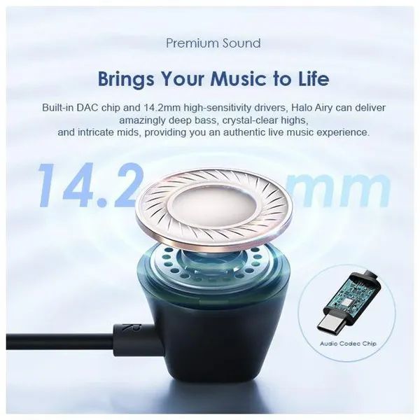 Oraimo Halo Airy Type-C Wired Headphones