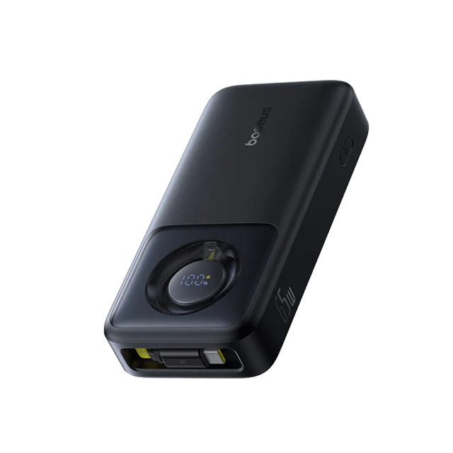 Baseus Nomos Digital Display Fast-Charging PowerBank With Retractable Cable USB-C Edition 20,000 mAh 65W